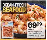 uMoja Extra-Large Pink Cut & Deveined Prawns-400g Each
