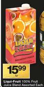 Liqui-Fruit 100% Fruit Juice Blend-1Ltr Each