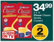 Clover Classics Vanilla Custard-2x1Ltr Cartons