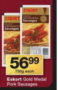 Eskort Gold Medal Pork Sausages-750g Each