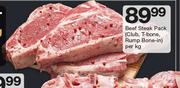 Beef Steak Pack Club,T-Bone, Rump Bone In-Per kg