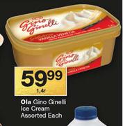 Ola Gino Ginelli Ice Cream-1.4Ltr Each
