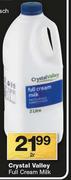 Crystal Valley Full Cream Milk-2Ltr