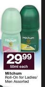 Mitchum Roll-On For Ladies/ Men-50ml Each