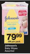 Johnson's Baby Wipes-288's Per Pack
