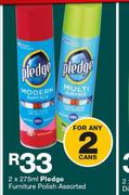 Pledge Furniture Polish-2x275ml Cans