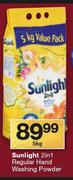 Sunlight 2 In 1 Regular Hand Washing Powder-3kg
