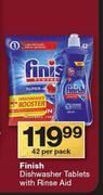 Finish Dishwasher Tablets With Rinse Aid-42 Per Pack