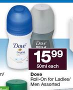 Dove Roll-On For Men/ Ladies-50ml Each