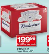 Budweiser Lager Beer NRB-24x330ml Per Pack