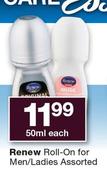 Renew Roll On For Men/ Ladies-50ml Each