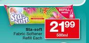 Sta Soft Fabric Softener Refill-500ml Each