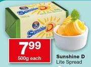 Sunshine D Lite Spread-500g Each