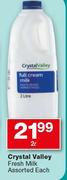 Crystal Valley Fresh Milk-2Ltr Each