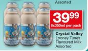 Crystal Valley Looney Tunes Flavoured Milk-6x350ml Per Pack