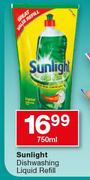 Sunlight Dishwashing Liquid Refill-750ml