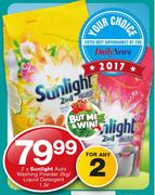 Sunlight Auto Washing Powder-2x2kg/Liquid Detergent 1.5Ltr-For Any 2