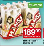 Hansa Pilsener Beer NRB-24x330ml Per Pack