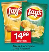 Simba Lay’s Potato Chips-125g Each