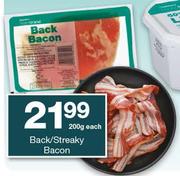Housebrand Back/Streaky Bacon-200g Each