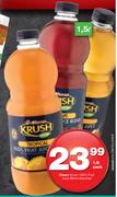 Clover Krush 100% Fruit Juice Blend-1.5Ltr Each