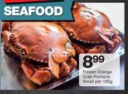 Frozen Orange Crab Portions Small-Per 100g