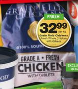 Grain Field Chickens Fresh Whole Chicken With GIblest-Per kg