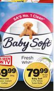 Baby Soft 2-Ply White Toilet Rolls-18 Per Pack