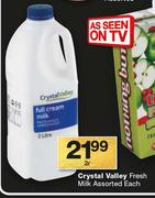 Crystal Valley Fresh Milk Assorted-2Ltr Each