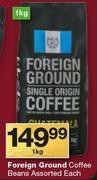 Foreign Ground Coffee Beans Assorted-1Kg Each