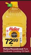 Helios/Housebrand Pure Sunflower Cooking Oil-5Ltr Each
