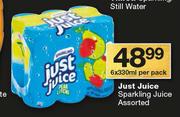Just Juice Sparkling Juice Assorted-6 x 330ml Per Pack