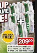 Castle Lite Beeer NRB-24 x 340ml & Get Free Castle Lite Beer NRB-6 x 340ml