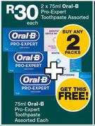 Oral-B Pro-Expert Toothpaste-75ml Each