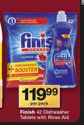 Finish 42 Dishwasher Tablets With Rinse Aid-Per Pack