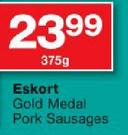 Eskort Gold Medal Pork Sausages-375G