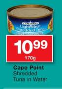 Cape Point Shredded Tuna In Water-170G