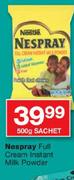 Nestle Nespray Full Cream Instant Milk Powder-500G Sachet