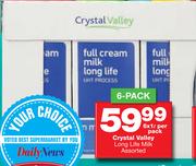 Crystal Valley Long Life Milk-6X1Ltr Per Pack
