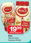 Nola Mayonnaise/Squeeze Bottle-500ml/750g Each