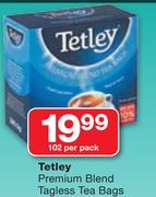 Tetly Premium Blend Tagless Tea Bags-102's Per Pack