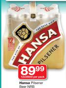 Hansa Pilsener Beer NRB-12X330ml Per Pack