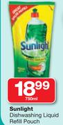 Sunlight Dishwashing Liquid Refill-750ml Each