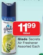 Glade Secrets Air Freshener-180ml Each