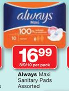 Always Maxi Sanitary Pads-8/9/10's Per Pack