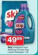 Skip Intelligent Auto Washing Powder 2Kg/Liquid Detergent 1.5Ltr Each