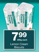Housebrand Lemon Cream Biscuits-200g Each