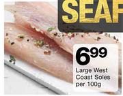 Large West Coast Soles-Per 100g