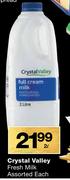 Crystal Valley Fresh Milk-2Ltr Each