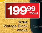 Cruz Vintage Black Vodka-750ml